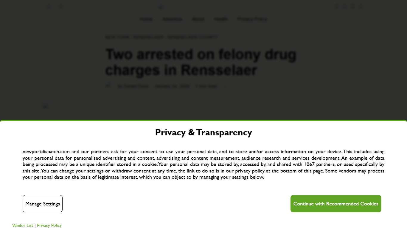 Two arrested on felony drug charges in Rensselaer - Newport Dispatch